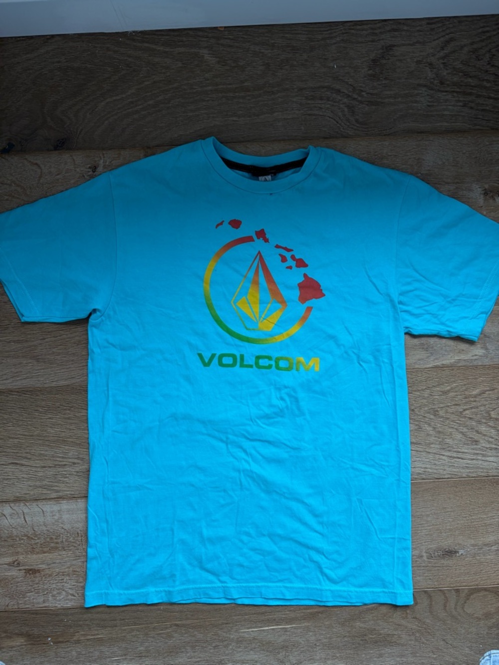 Volcom Men's Turquoise Hawaiian Tee